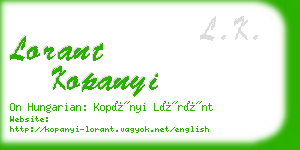 lorant kopanyi business card